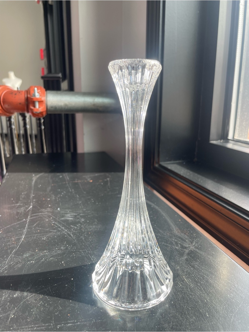 Vintage Mikasa Park Lane lead crystal taper candlestick holder